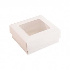 Sober æske og låg vindue 78x82x32 mm hvid (100-pak)