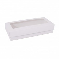 Sober-series box and lid window 159x78x32 mm white (100-pack)