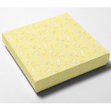 Box with lid Easter Feathers, 125x125x25/20 mm (100-pack)