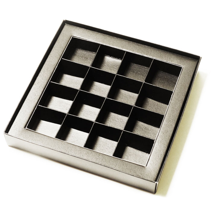 Praline insert with frame 160x160x19 mm black (100 pcs)